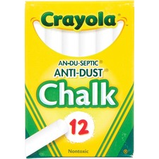 Nontoxic Anti-dust Chalk, 3" X 0.31" Diameter, White, 12 Sticks/box