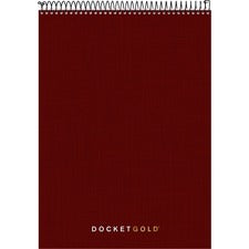 Docket Gold Planner Pad, Project-management Format, Medium/college Rule, Black Cover, 70 White 8.5 X 11.75 Sheets