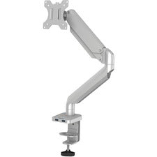 Platinum Series Single Monitor Arm, For 27" Monitors, 360 Deg Rotation, 45 Deg Tilt, 180 Deg Pan, Silver, Supports 20 Lb
