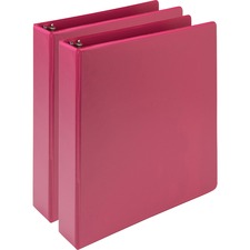 Earth's Choice Plant-based Economy Round Ring View Binders, 3 Rings, 1.5" Capacity, 11 X 8.5, Pink, 2/pack