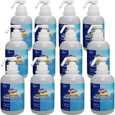 Clorox Commercial Solutions Hand Sanitizer - 16.9 fl oz (500 mL) - Pump Bottle Dispenser - Kill Germs - Hand - Clear - Non-sticky, Non-greasy - 12 / Carton