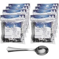 Reflections Reflections Classic Silver-look Spoon - 320/Carton - Spoon - Disposable - Plastic - Silver