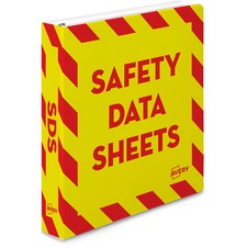 Heavy-duty Preprinted Safety Data Sheet Binder, 3 Rings, 1.5" Capacity, 11 X 8.5, Yellow/red