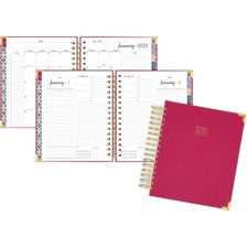 Harmony Daily Hardcover Planner, 8.75 X 7, Berry Cover, 12-month (jan To Dec): 2023