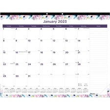 Passion Monthly Deskpad Calendar, Floral Artwork, 22 X 17, White/multicolor Sheets, Black Binding, 12-month (jan-dec): 2023