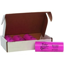 Feminine Hygiene Sanitary Disposal Bags, 4" X 10", Pink/black, 150 Bags/roll, 4 Rolls/carton