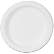 Paper Dinnerware, Plates, White, 8.5" Dia, 125/pack