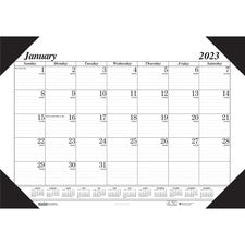 Recycled One-color Dated Monthly Desk Pad Calendar, 18.5 X 13, White Sheets, Black Binding/corners,12-month (jan-dec): 2023