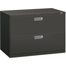 Brigade 600 Series Lateral File, 2 Legal/letter-size File Drawers, Charcoal, 42" X 18" X 28"