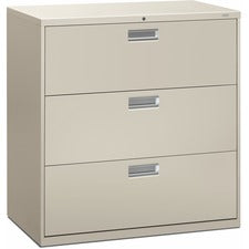 Brigade 600 Series Lateral File, 3 Legal/letter-size File Drawers, Light Gray, 42" X 18" X 39.13"
