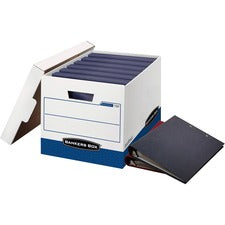 Binderbox Storage Boxes, Letter Files, 13.13" X 20.13" X 12.38", White/blue, 12/carton