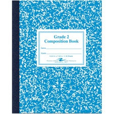 Grade School Ruled Composition Book, Manuscript Format, Blue Cover, (50) 9.75 X 7.75 Sheets