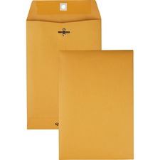 Clasp Envelope, 28 Lb Bond Weight Kraft, #63, Square Flap, Clasp/gummed Closure, 6.5 X 9.5, Brown Kraft, 100/box