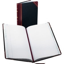 Record And Account Book, Custom Rule, Black/red/gold Cover, 13.75 X 8.38 Sheets, 300 Sheets/book