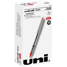 Vision Roller Ball Pen, Stick, Fine 0.7 Mm, Red Ink, Gray/red Barrel, Dozen