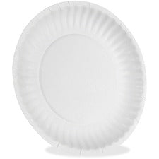 White Paper Plates, 6" Dia, 500/packs, 2 Packs/carton