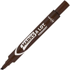 Marks A Lot Large Desk-style Permanent Marker, Broad Chisel Tip, Brown, Dozen (8881)