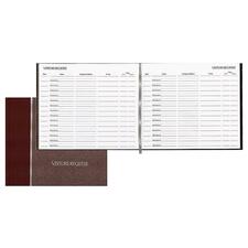 Hardcover Visitor Register Book, Burgundy Cover, 9.78 X 8.5 Sheets, 128 Sheets/book