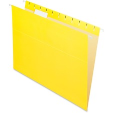 Colored Hanging Folders, Letter Size, 1/5-cut Tabs, Yellow, 25/box