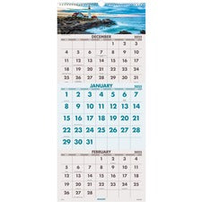 Scenic Three-month Wall Calendar, Scenic Landscape Photography, 12 X 27, White Sheets, 14-month (dec To Jan): 2022 To 2024