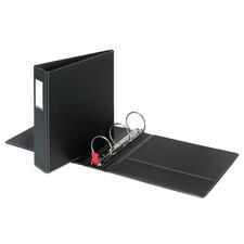 Premier Easy Open Locking Round Ring Binder, 3 Rings, 3" Capacity, 11 X 8.5, Black