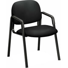 Solutions Seating 4000 Series Leg Base Guest Chair, Fabric Upholstery, 23.5" X 24.5" X 32", Black Seat/back, Black Base