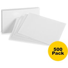 Oxford Plain Index Cards - 3" x 5" - 85 lb Basis Weight - 500 / Bundle - SFI