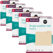 Smead 1/3 Tab Cut Letter Recycled Top Tab File Folder - 8 1/2" x 11" - 3/4" Expansion - Top Tab Location - Right Tab Position - Manila - 10% Recycled - 500 / Carton
