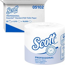 Scott Professional Standard Roll Bathroom Tissue - 1 Ply - 4" X 4" - 1210 Sheets/Roll - White - For Bathroom - 80 / Carton