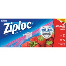 Ziploc&reg; Gallon Storage Slider Bags - Large Size - 1 gal Capacity - 10.56" Width x 9.50" Length - Blue - 9/Carton - 68 Per Box - Food, Supplies
