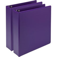 Earth’s Choice Plant-based Durable Fashion View Binder, 3 Rings, 2" Capacity, 11 X 8.5, Purple, 2/pack