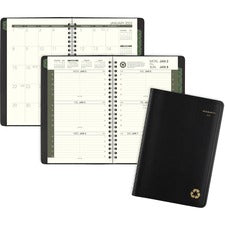 Recycled Weekly Block Format Appointment Book, 8.5 X 5.5, Black Cover, 12-month (jan To Dec): 2023