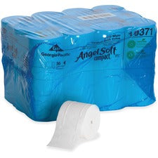 Angel Soft Professional Series Compact Premium Embossed Toilet Paper - 2 Ply - 3.85" x 4.05" - 750 Sheets/Roll - 4.75" Roll Diameter - White - Coreless, Embossed, Soft - For Bathroom - 36 Rolls Per Carton - 36 / Carton