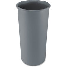 Untouchable Large Plastic Round Waste Receptacle, 22 Gal, Plastic, Gray