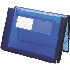 Poly Wallets, 2.25" Expansion, 1 Section, Elastic Cord Closure, Letter Size, Translucent Blue