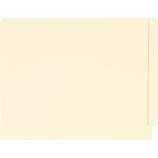 End Tab Folders With Antimicrobial Product Protection, Straight Tabs, Letter Size, 0.75" Expansion, Manila, 100/box