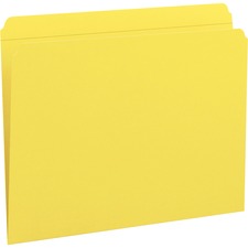 Reinforced Top Tab Colored File Folders, Straight Tabs, Letter Size, 0.75" Expansion, Yellow, 100/box