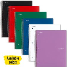 Wirebound Notebook With Two Pockets, 1-subject, Medium/college Rule, Randomly Assorted Cover Color, (100) 11 X 8.5 Sheets