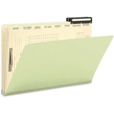 Pressboard Mortgage Folders, 1" Expansion, 8 Dividers, 1 Fastener, Legal Size, Green Exterior, 10/box