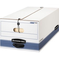 Stor/file Medium-duty Strength Storage Boxes, Legal Files, 15.25" X 24.13" X 10.75", White/blue, 12/carton