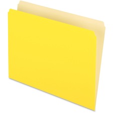 Colored File Folders, Straight Tabs, Letter Size, Yellow/light Yellow, 100/box