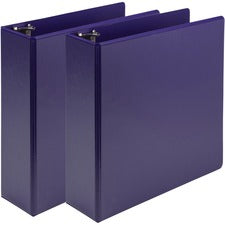 Earth's Choice Plant-based Economy Round Ring View Binders, 3 Rings, 3" Capacity, 11 X 8.5, Purple, 2/pack