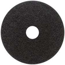 Genuine Joe Black Floor Stripping Pad - 5/Carton - Round X 18" Diameter - Stripping - 175 Rpm To 350 Rpm Speed Supported - Heavy Duty, Resilient, Flexible, Long Lasting - Fiber - Black