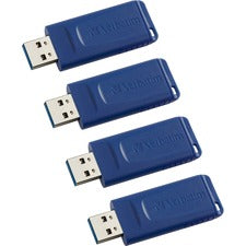 Verbatim Flash Drives - 16 GB - USB - Blue - 4 / Carton
