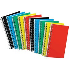 Ampad Sidebound Memo Notebooks - 50 Sheets - Wire Bound - 5" x 3" - White Paper - AssortedPressboard Cover - Mediumweight, Rigid - 10 / Bundle