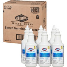 Clorox Healthcare Pull-Top Bleach Germicidal Cleaner - Ready-To-Use Liquid - 32 fl oz (1 quart) - 6 / Carton - White
