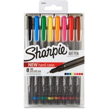 Art Pen W/hard Case Porous Point Pen, Stick, Fine 0.4 Mm, Assorted Ink And Barrel Colors, 8/pack
