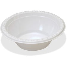 Plastic Dinnerware, Bowls, 12 Oz, White, 125/pack