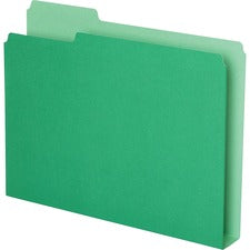 Double Stuff File Folders, 1/3-cut Tabs: Assorted, Letter Size, 1.5" Expansion, Green, 50/pack