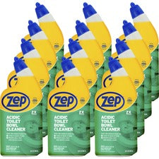 Zep Acidic Toilet Bowl Cleaner - Gel - 32 fl oz (1 quart) - Wintergreen Scent - 12 / Carton - White